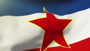 Yugoslavia flag waving in the wind. Looping sun rises style.  Animation loop