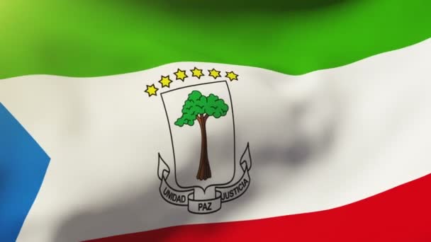 Equatorial Guinea flag waving in the wind. Looping sun rises style.  Animation loop — Stock Video