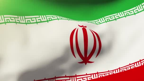 Iran vlag zwaaien in de wind. Looping zon stijgt stijl. Animatie lus — Stockvideo