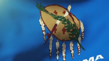 oklahoma bayrak rüzgarda sallayarak. Güneş döngü stil yükselir. Animasyon döngüsü