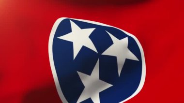 tennessee bayrak rüzgarda sallayarak. Güneş döngü stil yükselir. Animasyon döngüsü