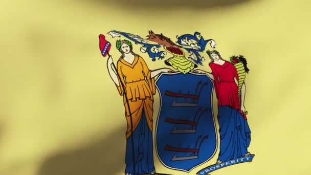 뉴저지 플래그는 바람에. 썬 루프 스타일을 상승 합니다. 애니메이션 루프 — 비디오