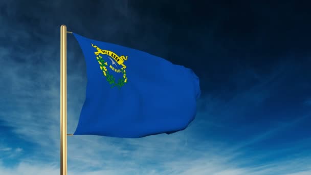 Nevada vlag stijl Slider. Wuivende in de overwinning met Cloud achtergrond animatie — Stockvideo