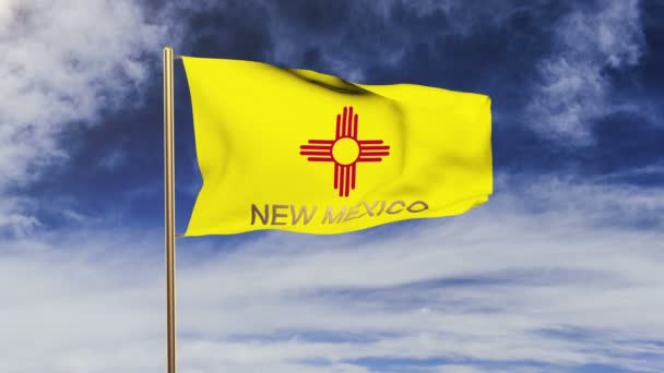 New Mexico sjunker med titeln viftar i vinden. Looping sön stiger stil. Animering loop — Stockvideo