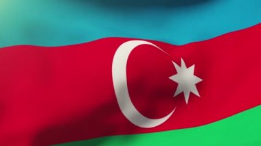 Azerbaycan bayrağı rüzgarda sallayarak. Güneş döngü stil yükselir. Animasyon döngüsü
