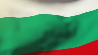 Bulgaristan bayrağı rüzgarda sallayarak. Güneş döngü stil yükselir. Animasyon döngüsü