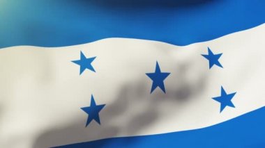 Honduras bayrağı rüzgarda sallayarak. Güneş döngü stil yükselir. Animasyon döngüsü