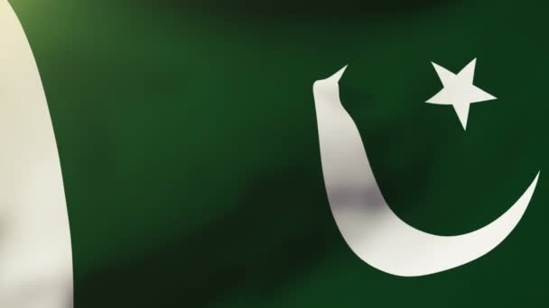 Bandeira do Paquistão acenando ao vento. Looping sol nasce estilo. loop de animação — Vídeo de Stock