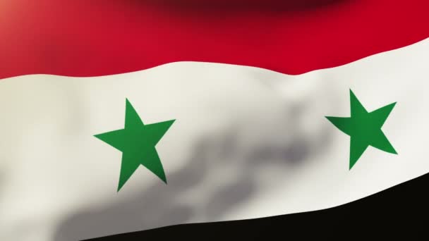 Drapeau syrien agitant le vent. Boucle soleil se lève style. Boucle d'animation — Video