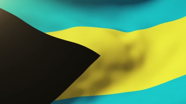 Bandera de Bahamas ondeando en el viento. Looping sol sale de estilo. Bucle de animación — Vídeos de Stock