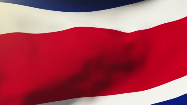 Costa Rica vlag zwaaien in de wind. Looping zon stijgt stijl. Animatie lus — Stockvideo