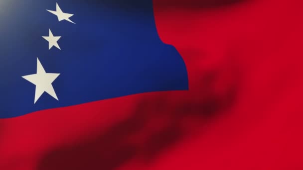Bandeira de Samoa acenando ao vento. Looping sol nasce estilo. loop de animação — Vídeo de Stock