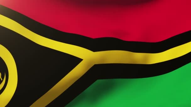 Bandera de Vanuatu ondeando en el viento. Looping sol sale de estilo. Bucle de animación — Vídeo de stock