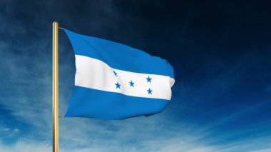 Honduras bayrak kaydırıcı tarzı. Bulut arka plan animasyonu ile galibiyette el sallayarak