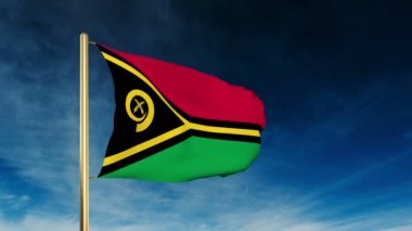 Vanuatu bayrak kaydırıcı tarzı. Bulut arka plan animasyonu ile galibiyette el sallayarak