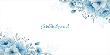 Watercolor floral and leaf background design illustration perfect for banners, posters, wedding invitations, greeting cards, stationery and decorative templates