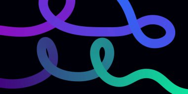 Vibrant gradient color shapes with smooth rainbow ribbon waves and flowing line patterns forming a bold geometric abstract background for modern visuals