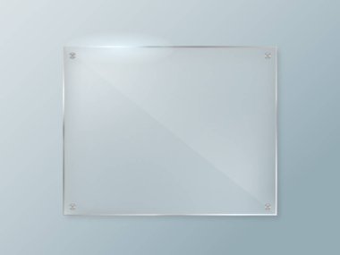 Fotoğraf görüntüleme pankartı sunumu ve iç tasarım görselleştirme için saydam arkaplan üzerinde gerçekçi cam veya plastik çerçeve modelleme