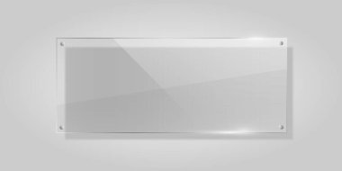 Yumuşak gölgeli ve ışıklı üç boyutlu gerçekçi cam levha şeffaf arkaplanda modern pencere efekti yaratıyor.