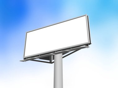 Açık hava reklamları için gerçekçi boş reklam panosu modeli. Boş poster alanı pazarlama kampanyaları için ideal şehir tanıtımları ve ticari reklam sunumları için ideal.