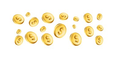 Parlak metalik dokusu ve dinamik hareketi olan ve zenginliği simgeleyen altın para birimi. Yatırım başarısı ve finansal büyüme kavramları.