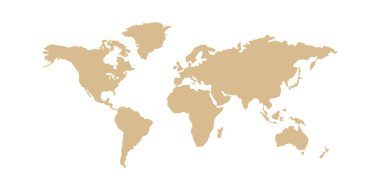 Dünya haritası, Kuzey Amerika Güney Amerika, Asya Afrika ve Avustralya 'nın eğitim coğrafi bilgi sunumları ve küresel tasarım projeleri için uygun kıtaları göstermektedir.