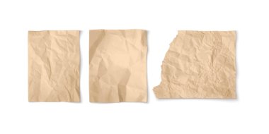 Kırışmış kahverengi el işi kağıt parçaları, kolaj kitaplarının koleksiyon defterleri, klasik tasarım ambalajları ve el yapımı yaratıcı arka plan kompozisyonları için ideal.