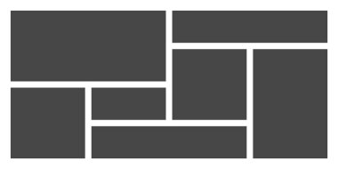 Bento ızgarası UI UX şablonu modüler geometrik şekiller ve modern arayüz tasarım web sistemleri ve dijital ürün sunumları için soyut bloklar