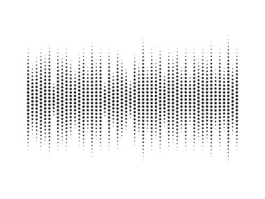 Siyah soyut yarım ton ses dalgası elementi, noktalı frekans ritmi motifi müzik sesi teknolojisi için ideal medya markalaştırma posterleri hareketli grafikler ve modern dijital görsel kompozisyonlar