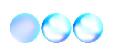 3D şeffaf mavi sıvı baloncuk parlak yansıtıcı yüzey, gerçekçi sıvı küre soyut modern tasarım elementi için temiz arkaplan izole