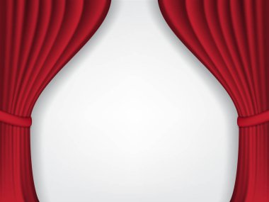 Lüks kırmızı perdeleri ve altın dekoratif unsurları olan zarif büyük açılış davetiyesi afişi, prim iş kurma etkinlikleri, gala kutlamaları ve dramatik sahne tarzıyla özel perakende tanıtımları için tasarlandı.