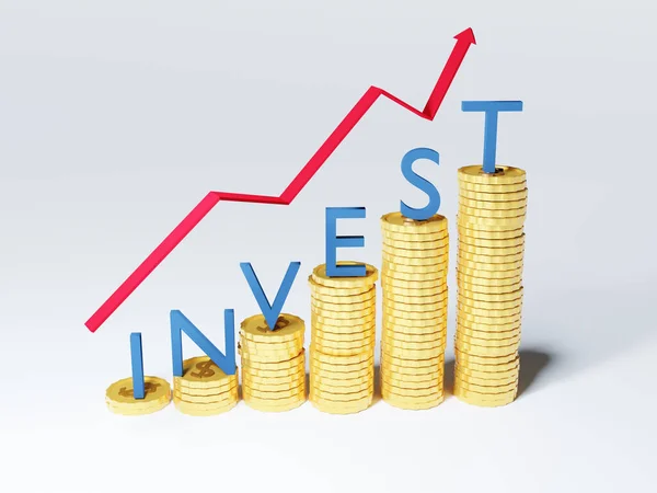 Economia Dinheiro Investimento Conceito Financeiro Com Seta Vermelha Para Cima — Fotografia de Stock
