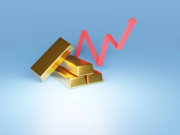 Aumento Valor Del Oro Mercado Del Oro Subiendo Red —  Fotos de Stock