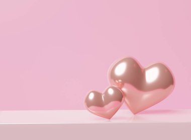 Sevgililer Günü, Anneler Günü, Doğum günü için fotokopi çekilen 3D Sevgililer Günü Kalpleri.