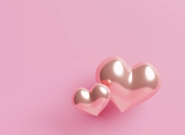 Kalp geçmişi. Mutlu Kadınlar, Anneler Günü, Sevgililer Günü, doğum günü tebrik kartı, pankart tasarımı için 3 boyutlu aşk kavramı.