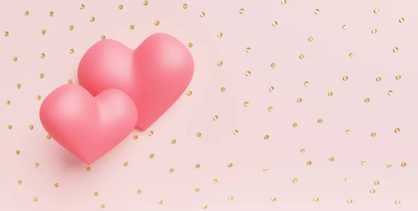 心の奥だ Happy Women Mother Valentine Day 誕生日挨拶カード バナーデザインのための愛の3Dコンセプト — ストック写真