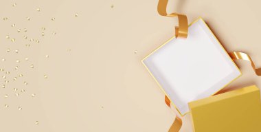 Mutlu Kadınlar Günü, Anneler Günü, Doğum Günü, Babalar Günü ürünleriniz için üç boyutlu boş hediye kutuları..