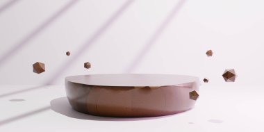 3 boyutlu podyum görüntüleme, soyut en az boşluk görüntüleme. Güzellik ürünleri için Geometri podyumu.