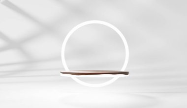 3 boyutlu podyum görüntüleme, soyut en az boşluk görüntüleme. Güzellik ürünleri için Geometri podyumu.
