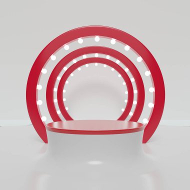 Soyut geometrik podyum arka planı, modelleme, boş minimalist boş vitrin şablonu, Modern Sanat deco dükkanı görüntüsü. 3d hazırlayıcı.