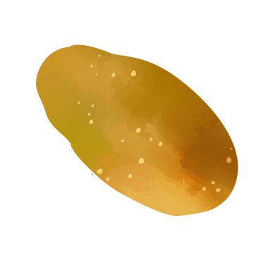 Beyaz arka planda izole edilmiş suluboya patates. Dijital resim.