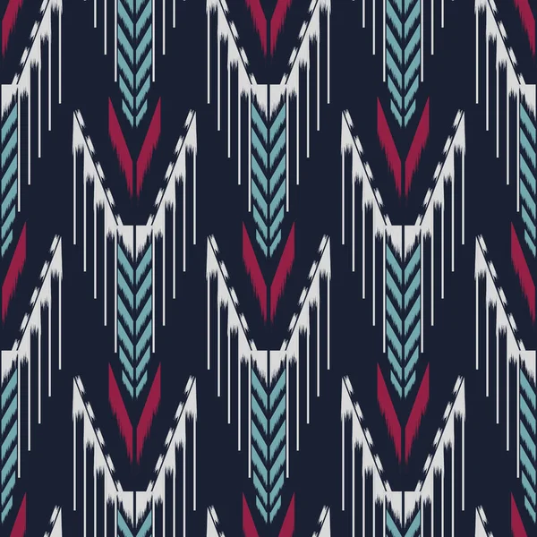 Ikat Безseamless Узор Ткань Занавеска Текстильный Дизайн Обои Текстура Поверхности — стоковый вектор