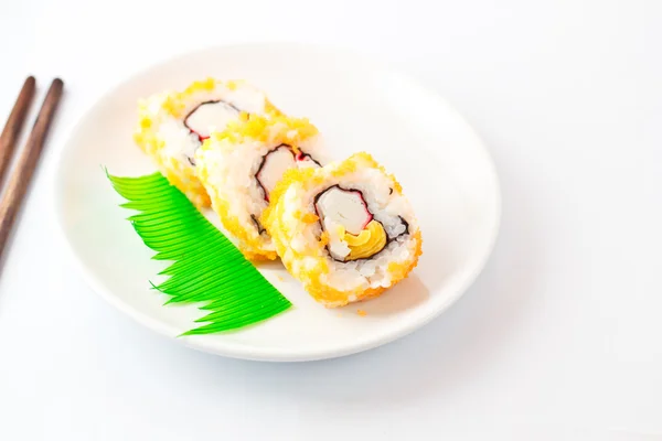Sushi Assortment On White Dish, close up — Stock Photo, Image