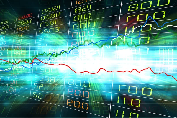 Visualización de cotizaciones bursátiles en azul desenfoque movimiento abstracto volver —  Fotos de Stock