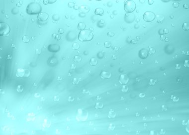 Mavi renk filtre su kabarcıkları. Soyut kabarcıklar mavi b