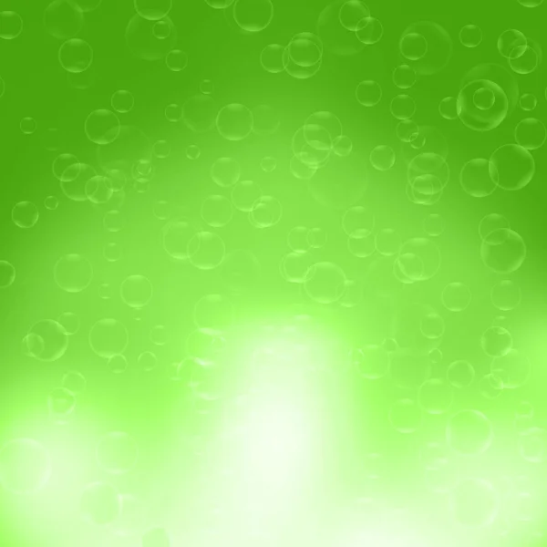 Bolhas de água.Bolhas abstratas sobre fundo verde — Fotografia de Stock