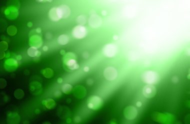 Bulanık ışık yeşil zemin üzerine veya yeşil renkli ışıkları