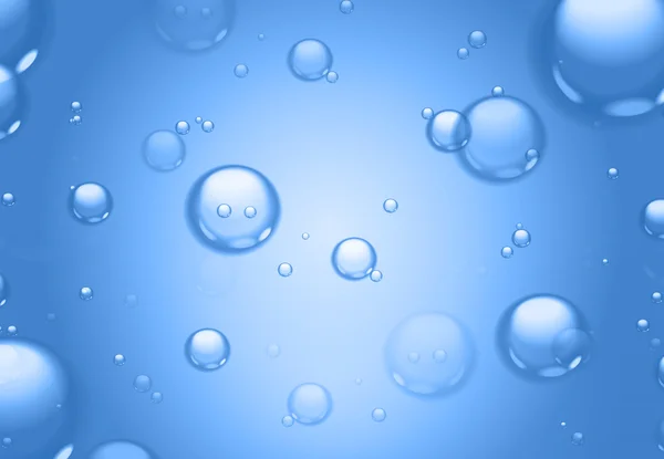 Såpbubblor på blå bakgrund, abstrakt bakgrund. — Stockfoto