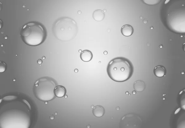 Seifenblasen auf grauem Hintergrund, abstrakter Hintergrund. — Stockfoto