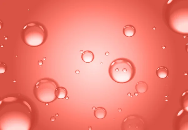 Såpbubblor på röd bakgrund, röd abstrakt bakgrund. — Stockfoto